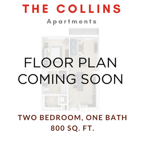 a picture of a bathroom with the words the collins apartments floor plan coming soon on top